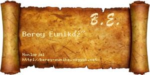 Berey Euniké névjegykártya